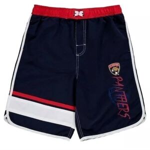 FLORIDA PANTHERS Youth Swim Suit Size Large 14/16 Trunks Color Block Pockets New